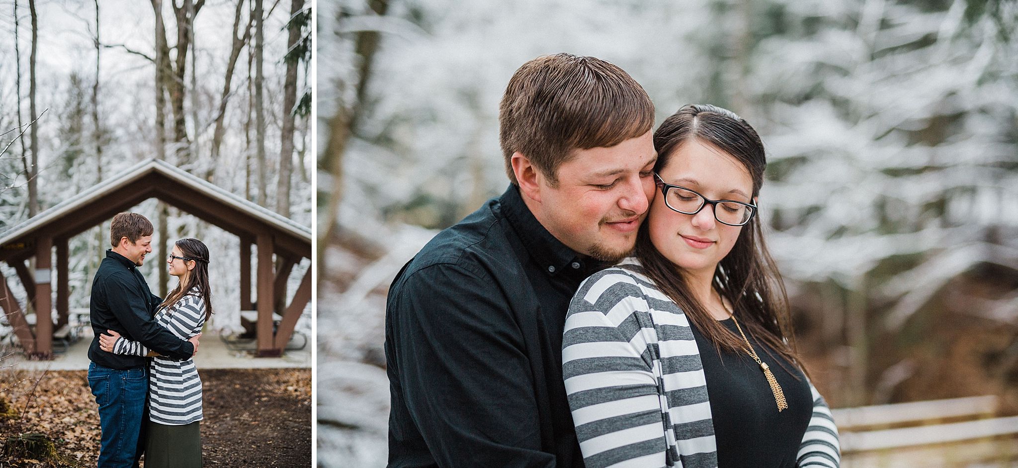 Bill and Monica Snowy Engagement Session at Wooster Memorial Park in Wooster Ohio | Wedding and Engagement Photographer in Wooster Ohio | Tiffany Reiff Photography and Design