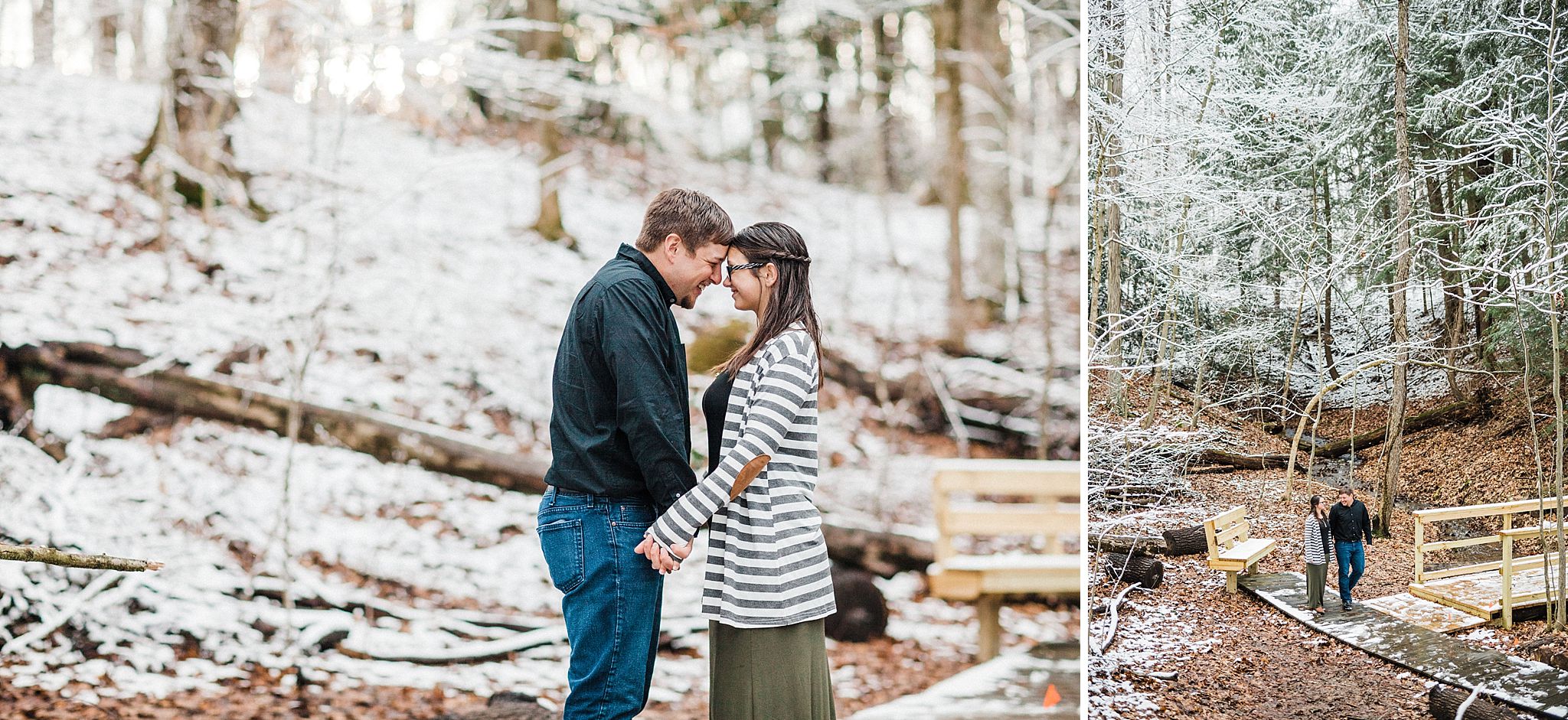 Bill and Monica Snowy Engagement Session at Wooster Memorial Park in Wooster Ohio | Wedding and Engagement Photographer in Wooster Ohio | Tiffany Reiff Photography and Design