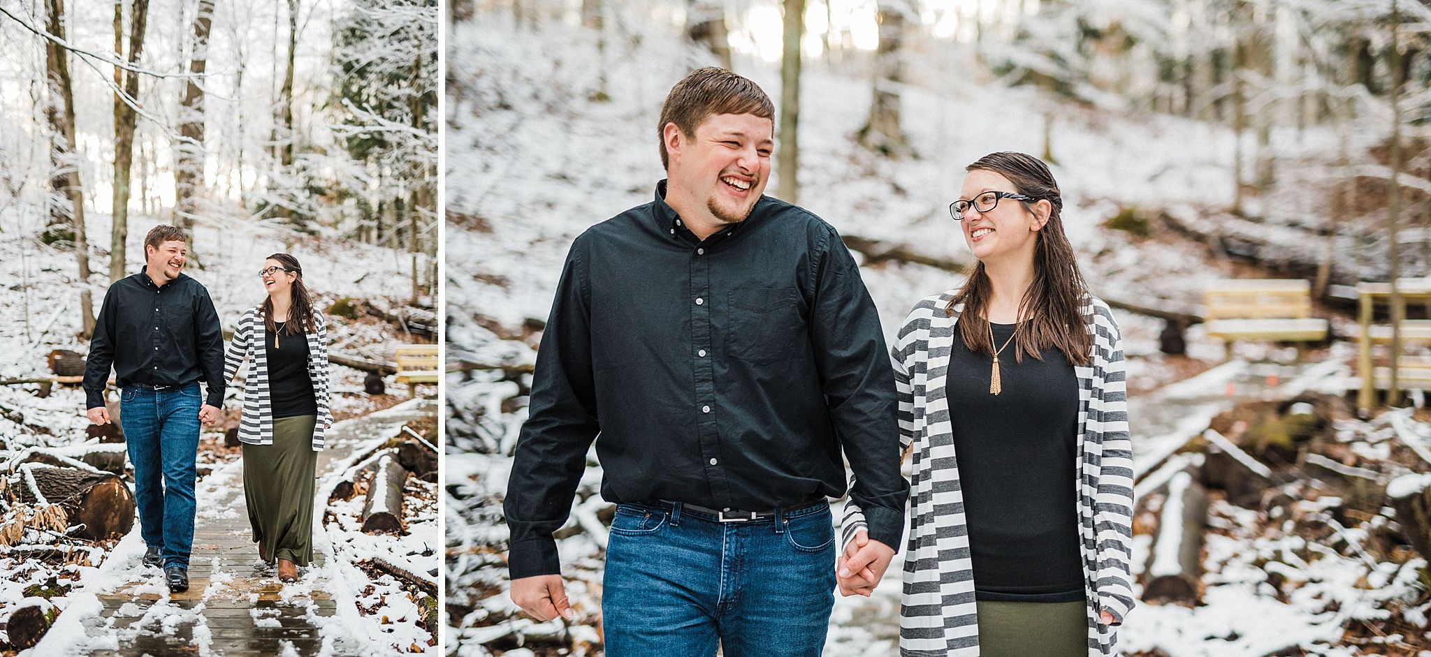 Bill and Monica Snowy Engagement Session at Wooster Memorial Park in Wooster Ohio | Wedding and Engagement Photographer in Wooster Ohio | Tiffany Reiff Photography and Design