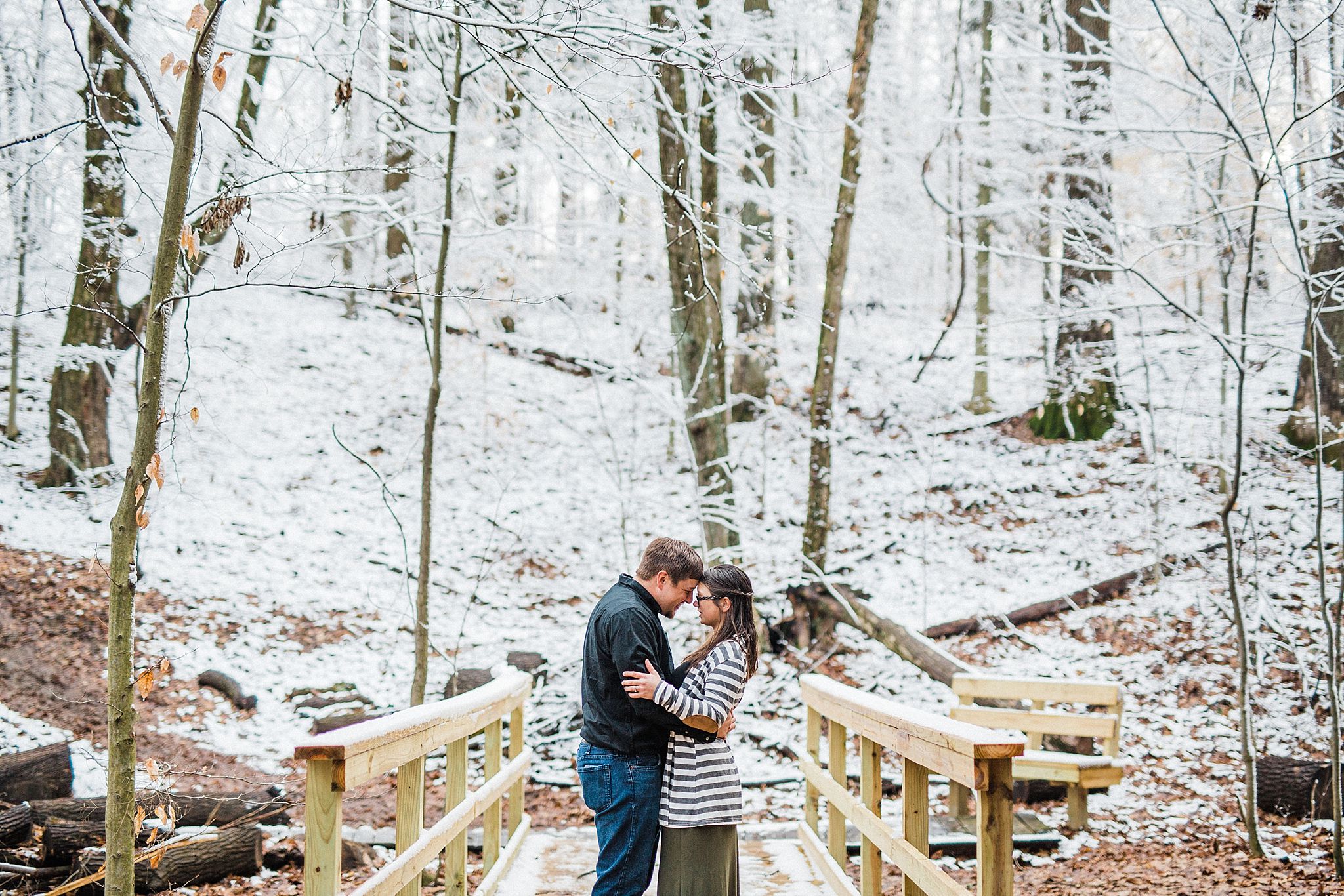 Bill and Monica Snowy Engagement Session at Wooster Memorial Park in Wooster Ohio | Wedding and Engagement Photographer in Wooster Ohio | Tiffany Reiff Photography and Design