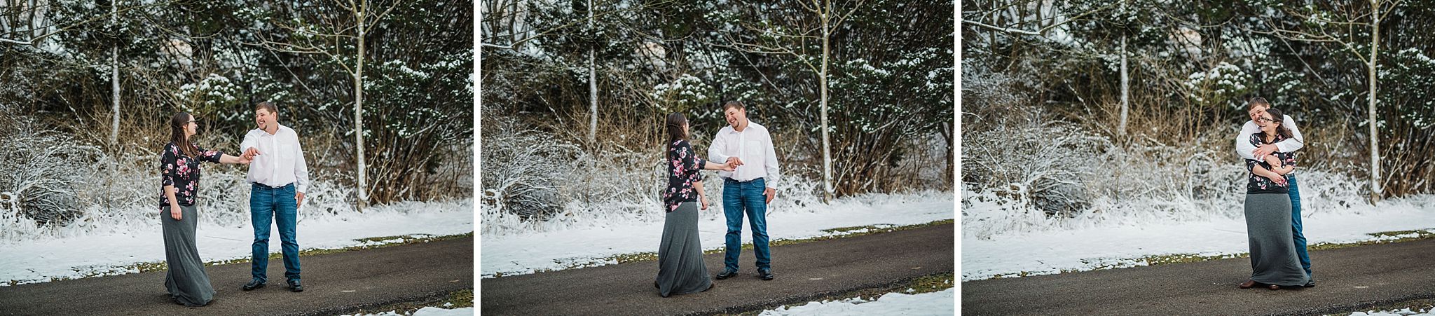 Bill and Monica Snowy Engagement Session at Wooster Memorial Park in Wooster Ohio | Wedding and Engagement Photographer in Wooster Ohio | Tiffany Reiff Photography and Design