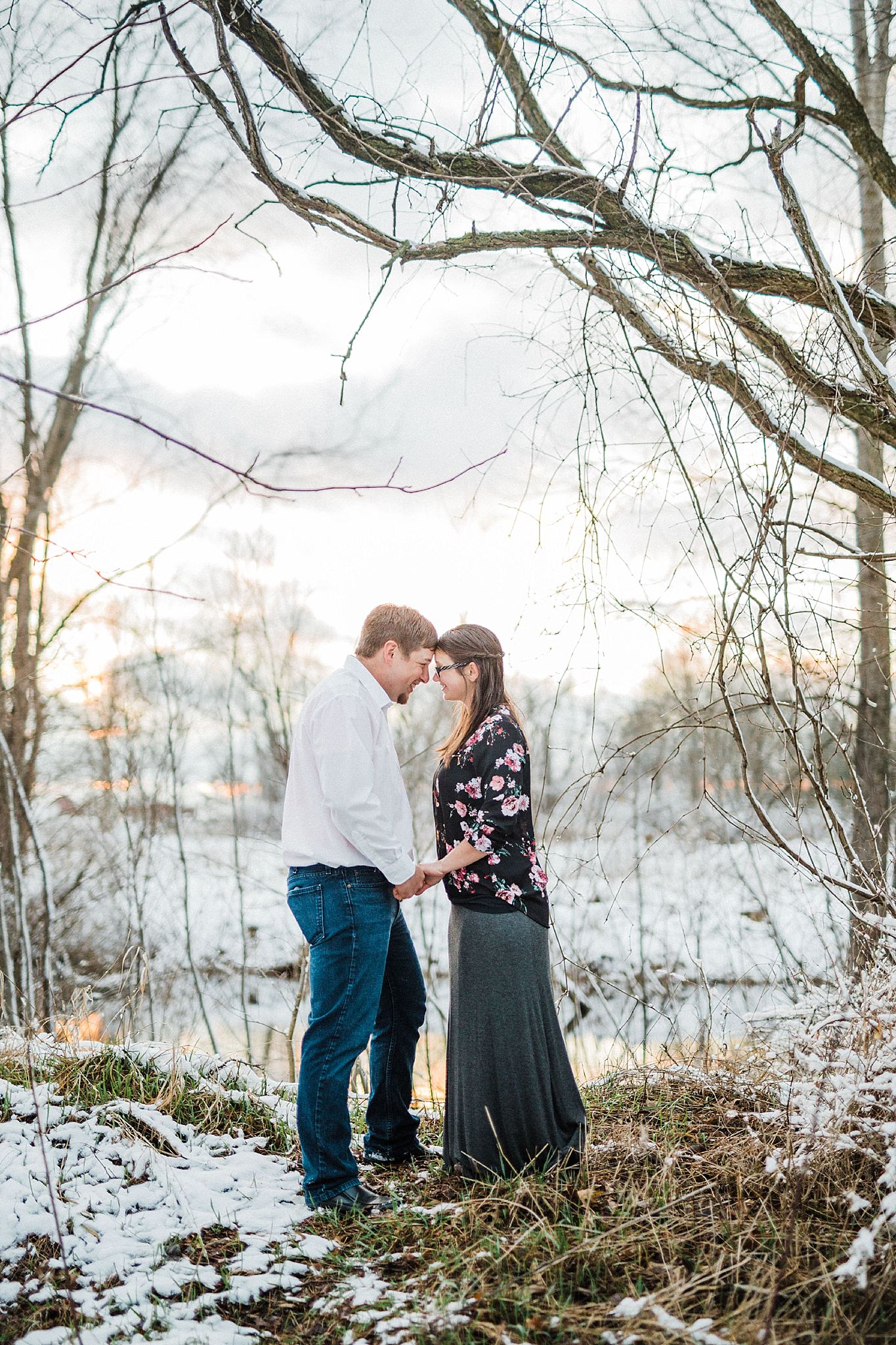 Bill and Monica Snowy Engagement Session at Wooster Memorial Park in Wooster Ohio | Wedding and Engagement Photographer in Wooster Ohio | Tiffany Reiff Photography and Design