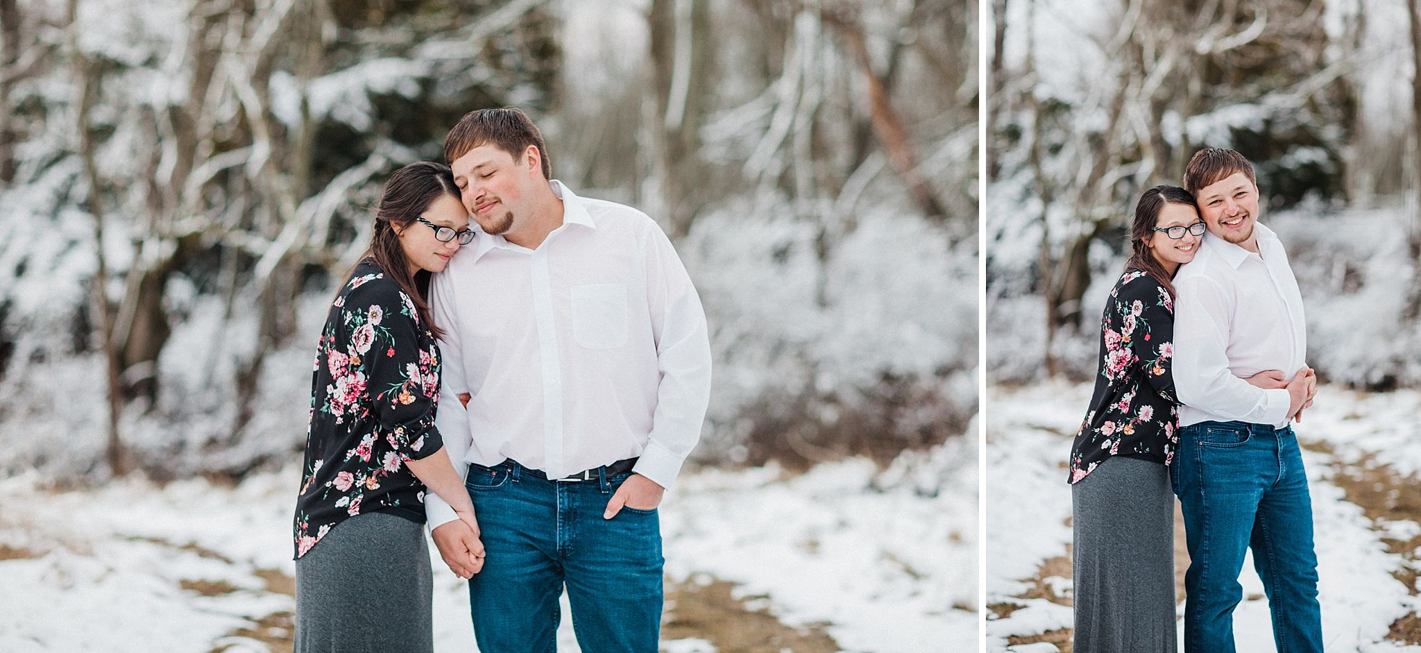 Bill and Monica Snowy Engagement Session at Wooster Memorial Park in Wooster Ohio | Wedding and Engagement Photographer in Wooster Ohio | Tiffany Reiff Photography and Design